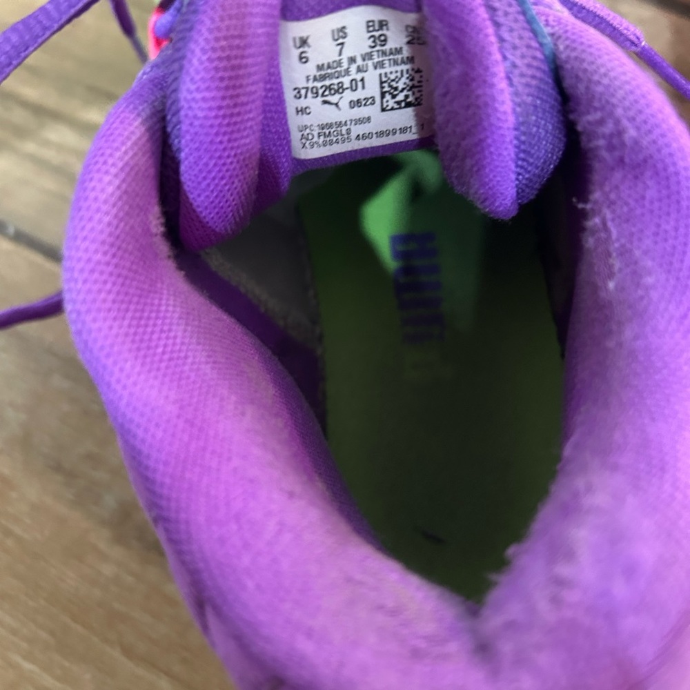 Puma Lamelo Purple and Green men’s basketball  sneakers size 7 - Picture 6 of 8